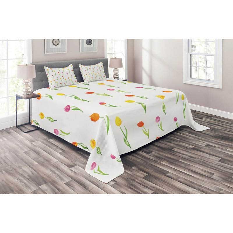 Eclectic Polyester Coverlet, King Bedspread + 2 Shams