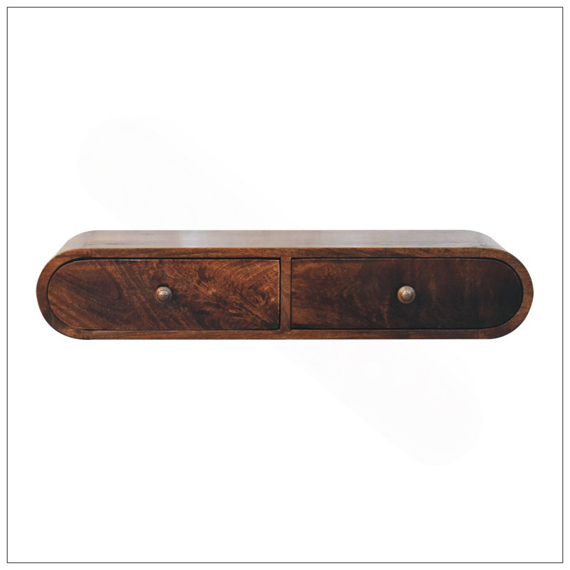 Solid Wood Wall-Mounted California Walnut Console Table