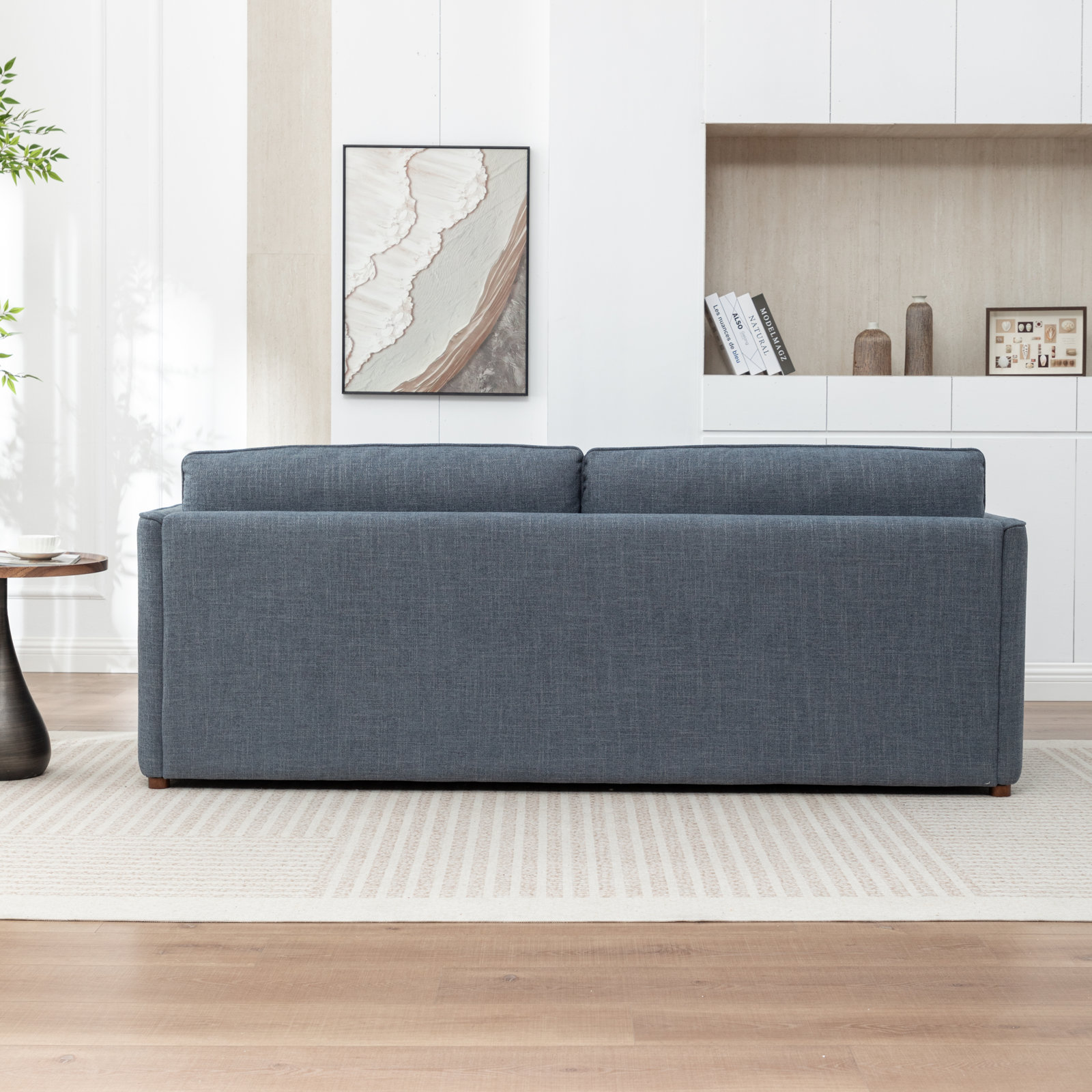 Faye 84” Upholstered Sofa, Blue