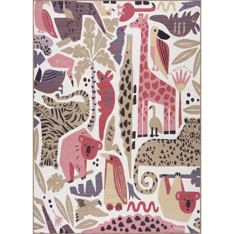 Tapis en polyester tissé à la machine Natal, Rectangle 5 pi 3 po x 7 pi 3 po