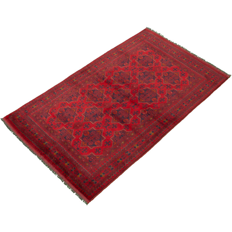 Tapis de zone en laine 4 pi 4 po x 7 pi à main one-of-kind-noué la 2010s esari turque Allaina