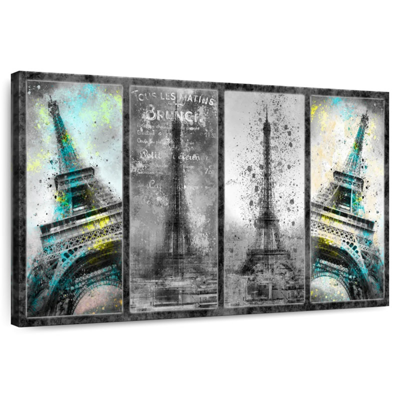 Collage de la Tour Eiffel Ravi, H 32 po x l 48 po