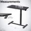 Table pour ordinateur portable VIVO Pneumatic 32 po x 16 po, bureau mobile avec colonne décalée