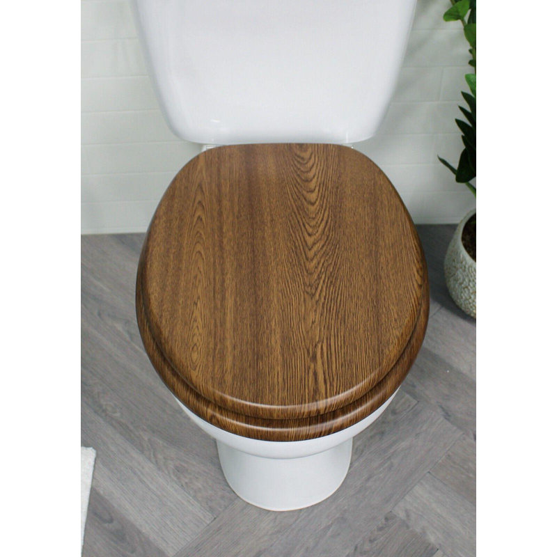 Oxford Round Standard Toilet Seat, Walnut