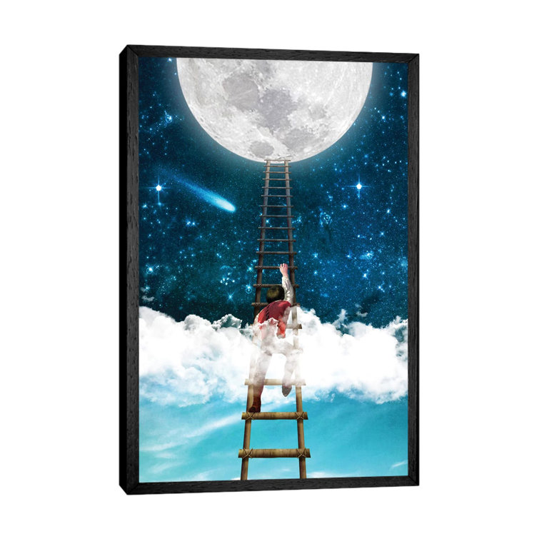 Reach For The Moon I by Diogo Verissimo - Floater Frame Painting on Canvas