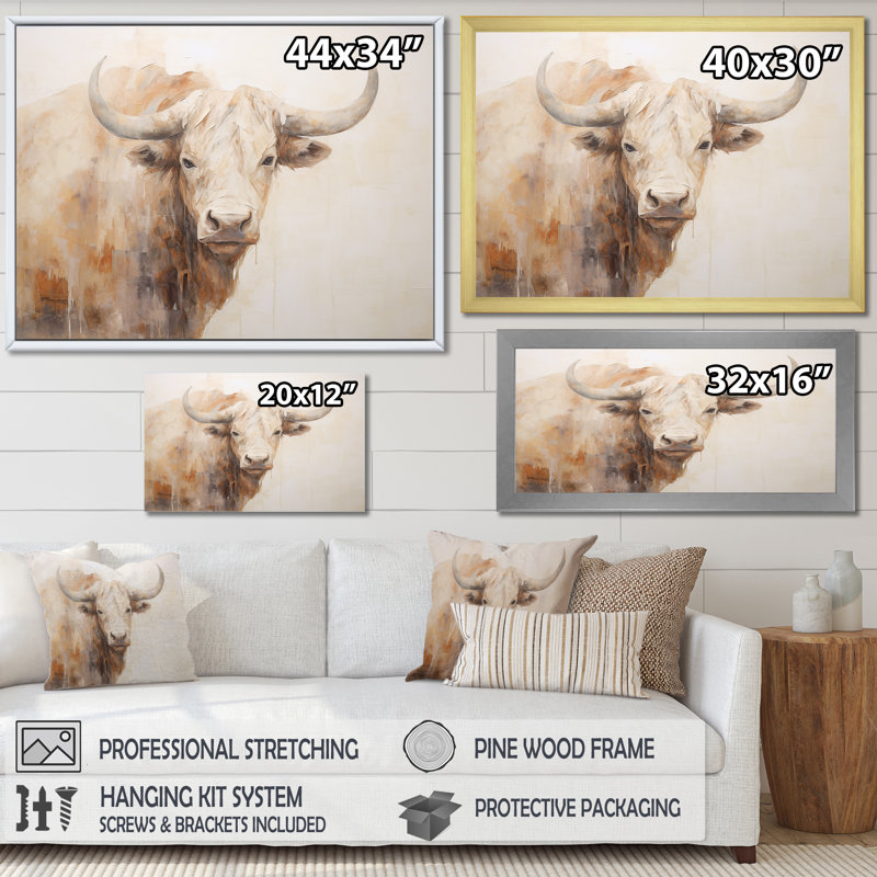 Minimalisme, peinture sur toile de yak beige I, Cadre flottant doré, 12" H x 20" W