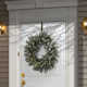 The Holiday Aisle® Snowy Morgan Spruce Wreath with Battery Operated LED Lights