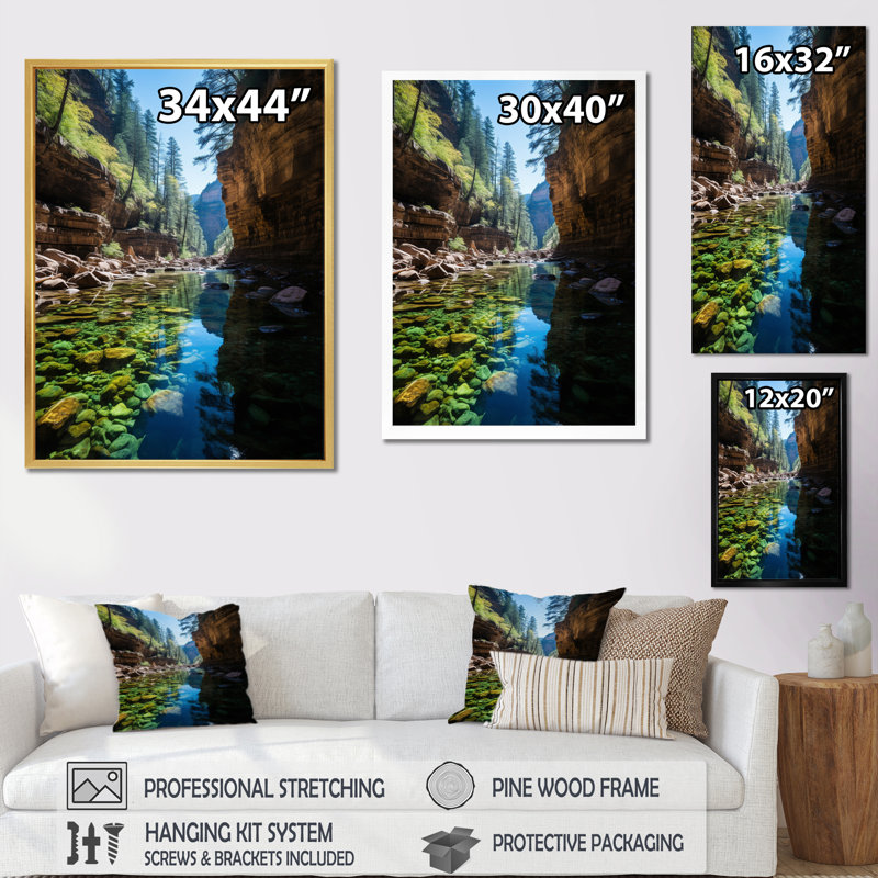 Canyon Photo Silent Majesty III - impression, Encadrement doré, H 32 po x l 24 po x P 1 po