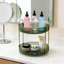 Organisateur de maquillage rotatif à 360 degrés pour meuble-lavabo - Rangement de cosmétiques à grande capacité à 2 niveaux avec plateaux en ABS robuste et base en acier allié, comptoir peu encombrant et présentoir à parfums-1124830315