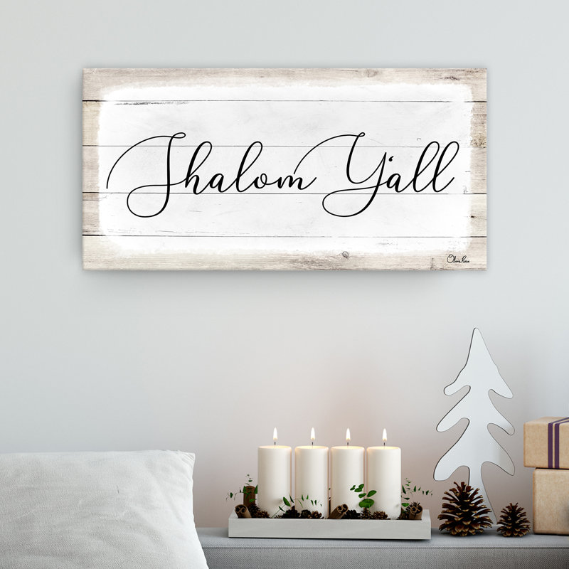 Reproduction d’art sur toile tendue « Shalom Y’a » par Olivia, H 8 po x l 16 po x 1,5 po