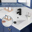 Lavabo de meuble-lavabo à double cuve 60 "avec 2 robinets à un trou, trop-plein, bonde escamotable 60"