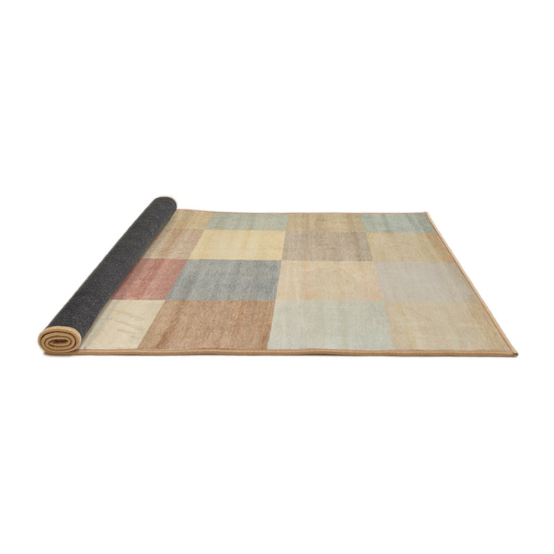 Tapis gris/rouge/bleu zone contemporaine, Rond 4 pi