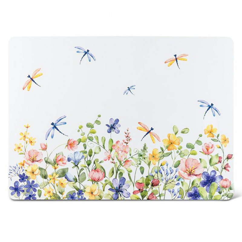 Napperon libellules et fleurs