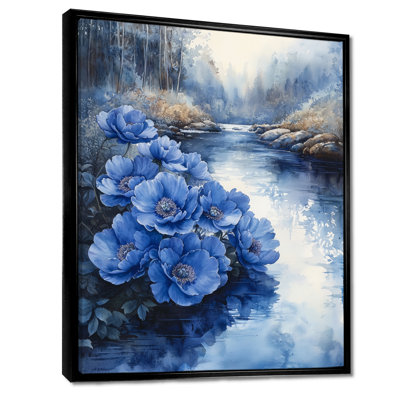 Bleuet sur fond bleu - Pivoines