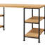 Bureau en bois Corbisez avec 4 tablettes de rangement et structure en métal-119732670-119732672