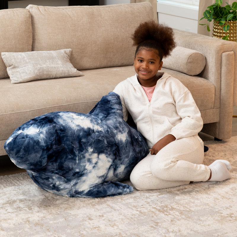 Pouf et pouf Raven-Symoné Finn The Shark Sea Buddy, Fausse fourrure bleue