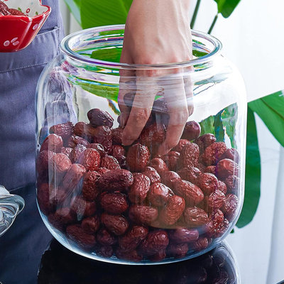 Contenant alimentaire étanche de 128 oz incassable et lavable au lave-vaisselle | Pots d'apothicaire en plastique incassable de qualité supérieure 1 gallon | Contenant pour biscuits, gâteries pour chiens, aliments pour animaux, bonbons