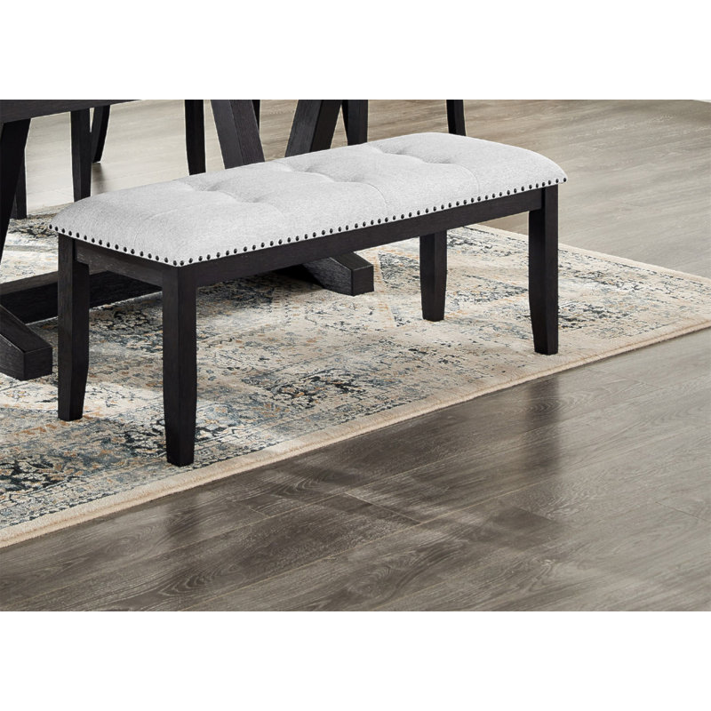 Banc de salle à manger rembourré gris clair 1pc