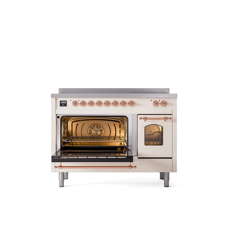 ILVE Nostalgie II 48 in Induction Range, Antique White/Copper