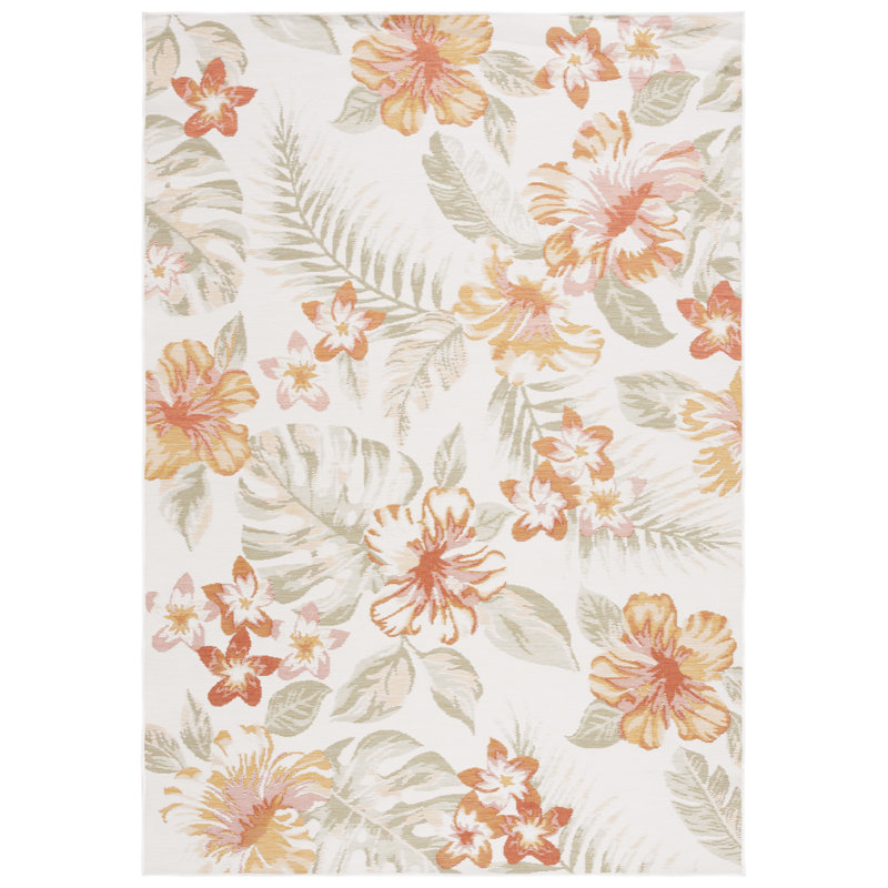 Talleyran Sunrise Performance Floral Indoor/Outdoor Area Rug, Rectangle 5'3" x 7'7"