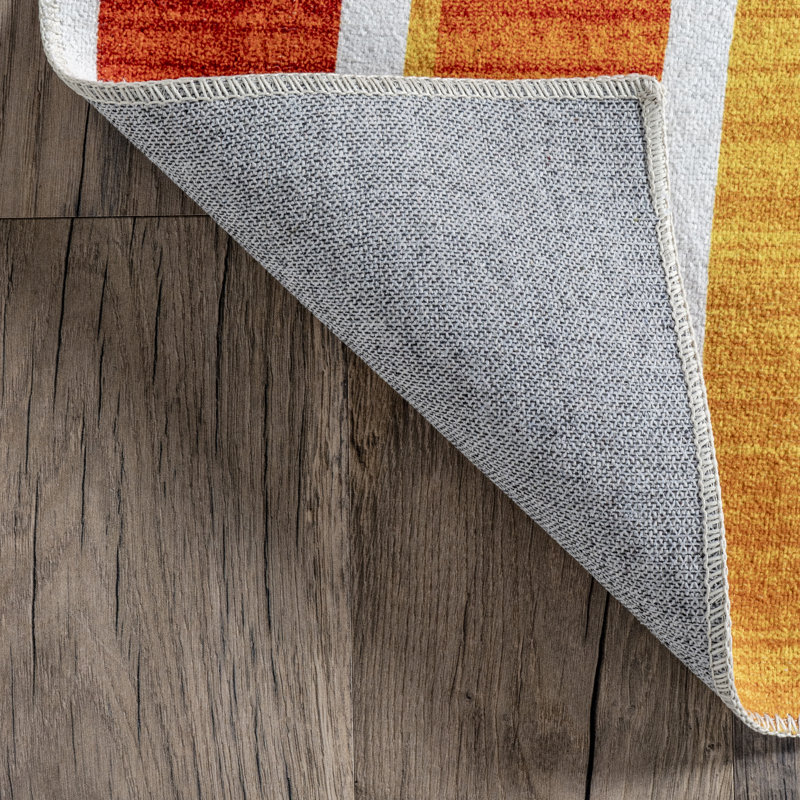 Classic SpinClean Double Rainbow Machine Washable Kids Area Rug, Rectangle 3' x 5'
