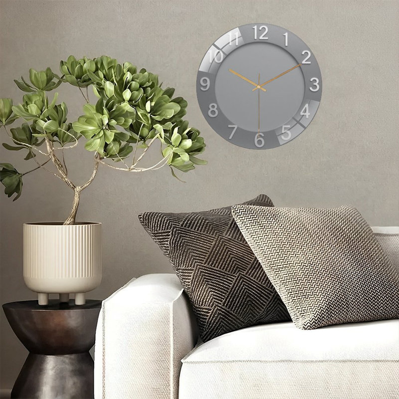 Horloge avec cadran et chiffres - Horloge murale moderne en verre 12 po