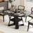 Extendable Round Dining Table For 4-6, Oval Dining Table With Storage For Kitchen Living Room-298228905