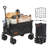 Collapsible Folding Wagon, 150 L Beach Wagon Cart with All-Terrain Wheels