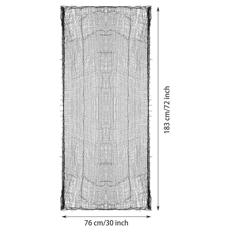 Lot de 5 rouleaux de gaze noire effrayante pour l'Halloween, tissu noir déchiré et sinistre pour maison hantée, décorations de fête d'Halloween intérieures et extérieures