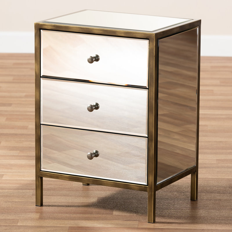 Table de chevet 3 tiroirs Papillion