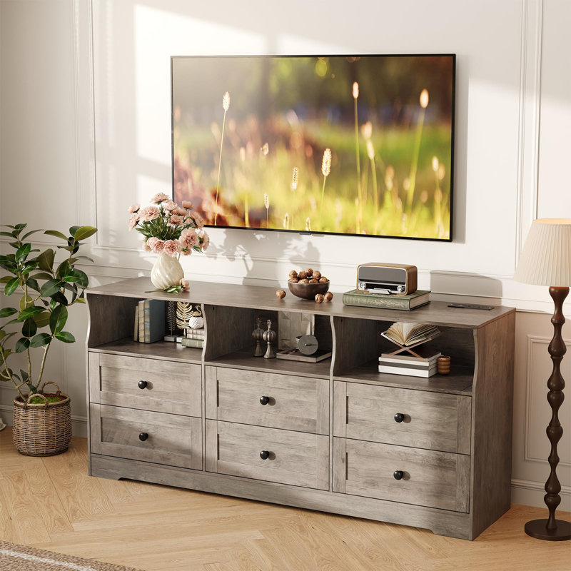 Commode 6 tiroirs Modern Modern, Gris