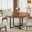 Round Dining Table with Stainless Steel Base