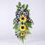 , Vert / jaune, automne, larme, drapeaux, tournesol, Noël, guirlande de tournesol artificielle avec feuilles de verdure, boucles rustiques, drapeaux suspendus pour porte d'entrée