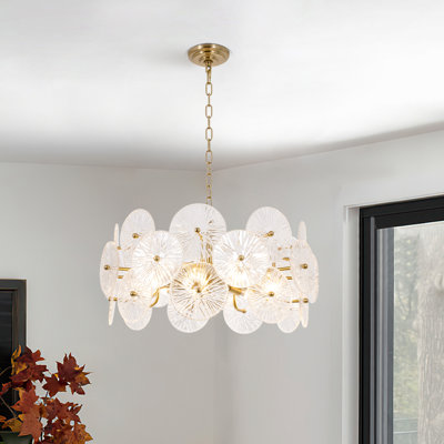  Asdrubal 9-Light Dimmable Wagon Wheel Chandelier