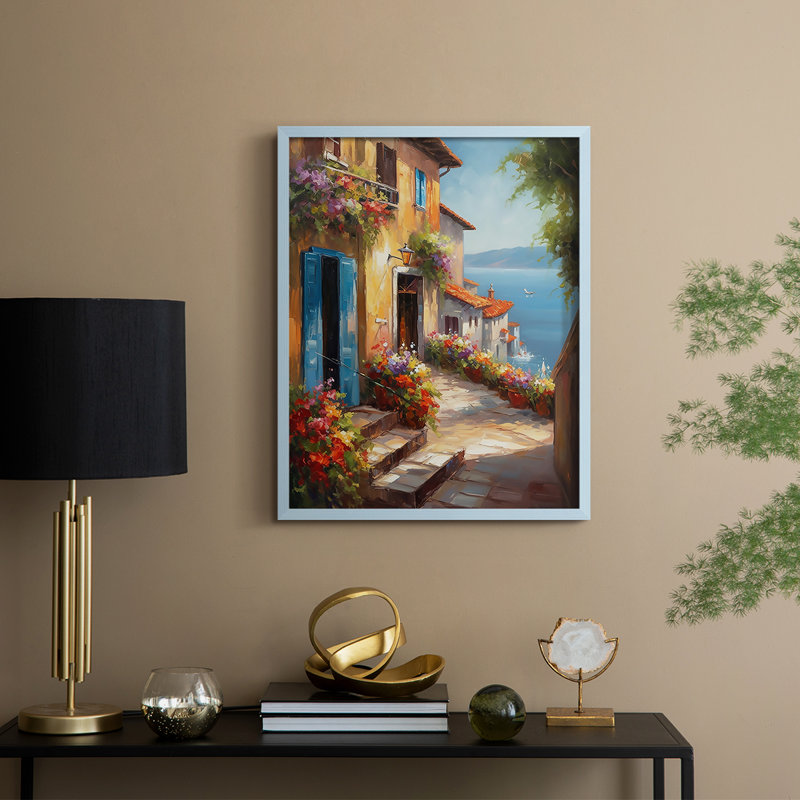 NAUTICAL Series DLIX, reproduction encadrée - bois massif, H 21 po x l 17 po, Bleu
