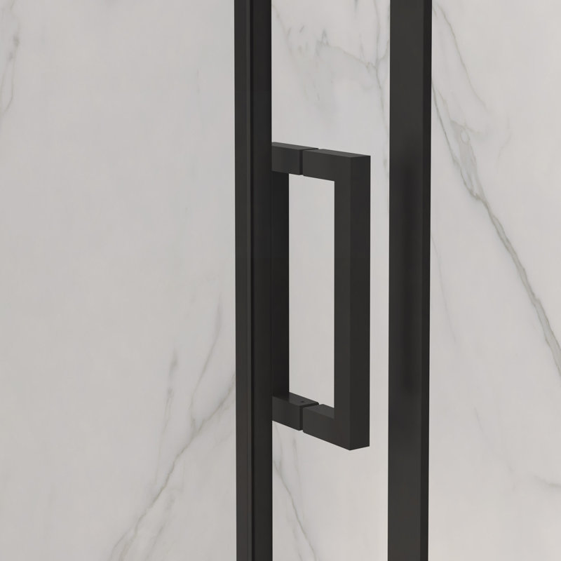 56-60"W X 72"H Frameless Sliding Shower Door,5/16" (8Mm) Thick SGCC Tempered Clear Glass,Double Side Easy Clean, Matte Black