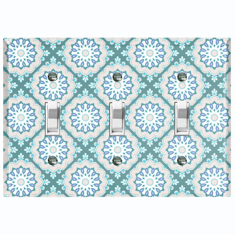 Patterned 3 - Gang Toggle Light Switch Standard Wall Plate