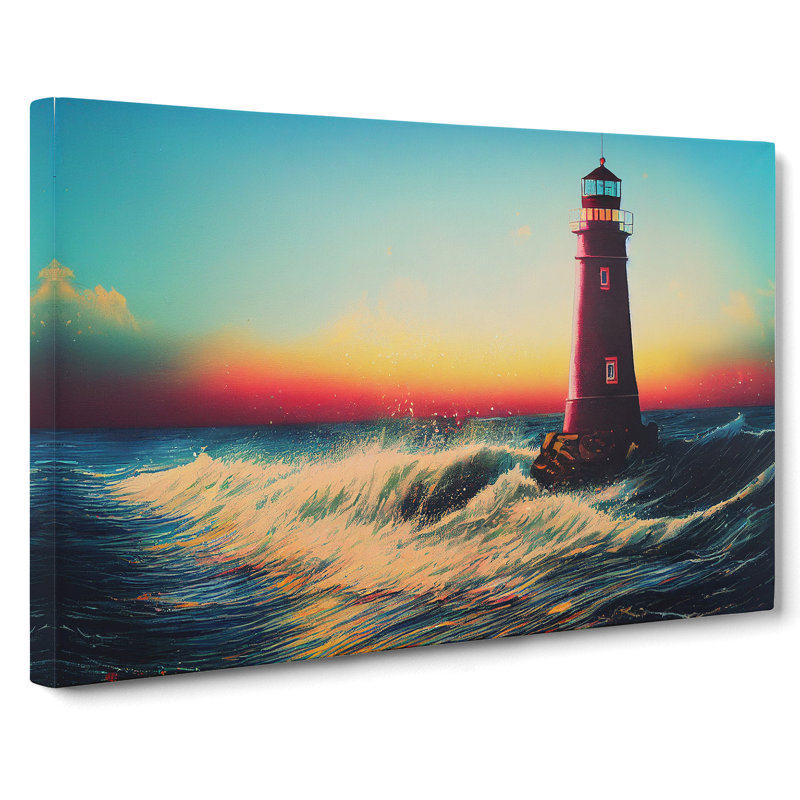 Painted Lighthouse Vol.2 - Wrapped Canvas Print, 35cm H x 50cm W x 3cm D