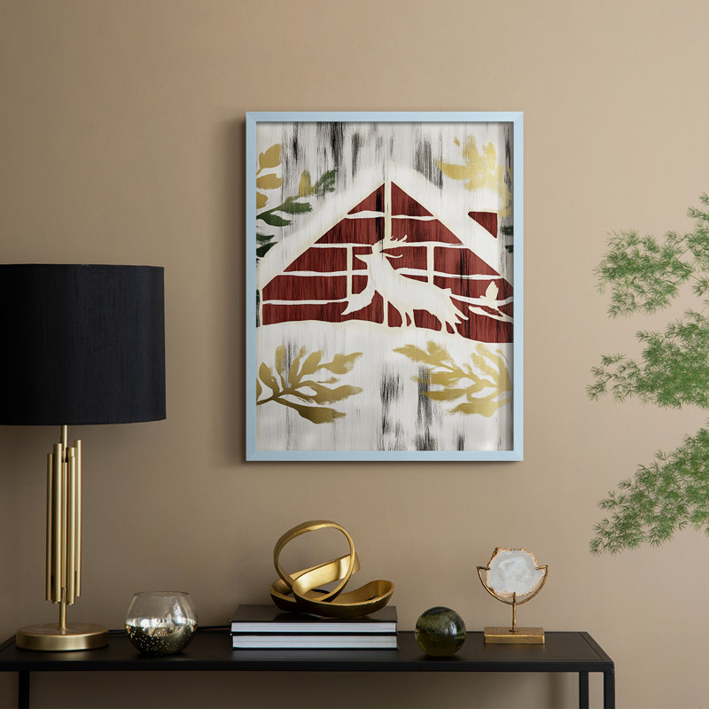 Reproduction encadrée - bois massif, H 21 po x l 17 po, Bleu
