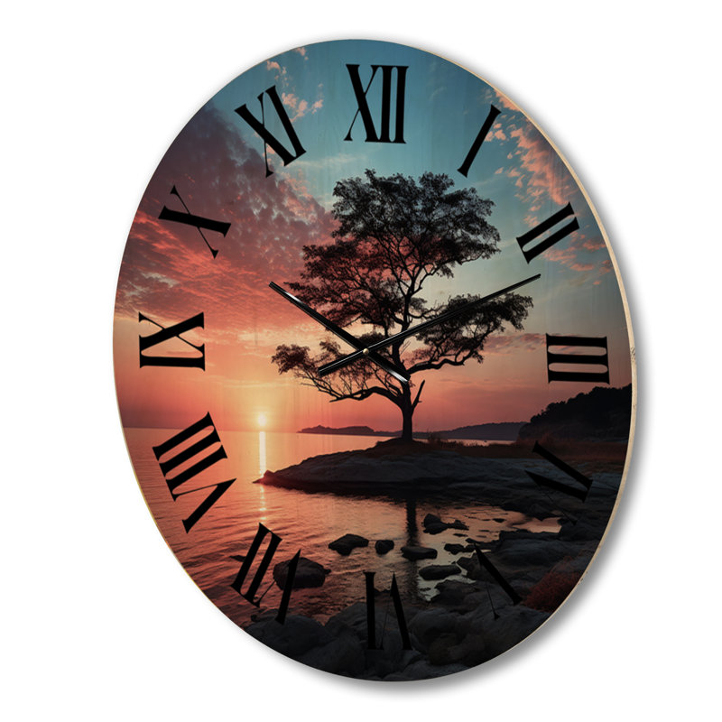 Horloge murale en bois massif Somer, Petit