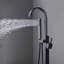 Robinet de baignoire autoportant monocommande à fixation au sol avec douche à main (nickel brossé)