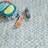 Melange Diamond Blue Machine Printed Washable Rug-92286872