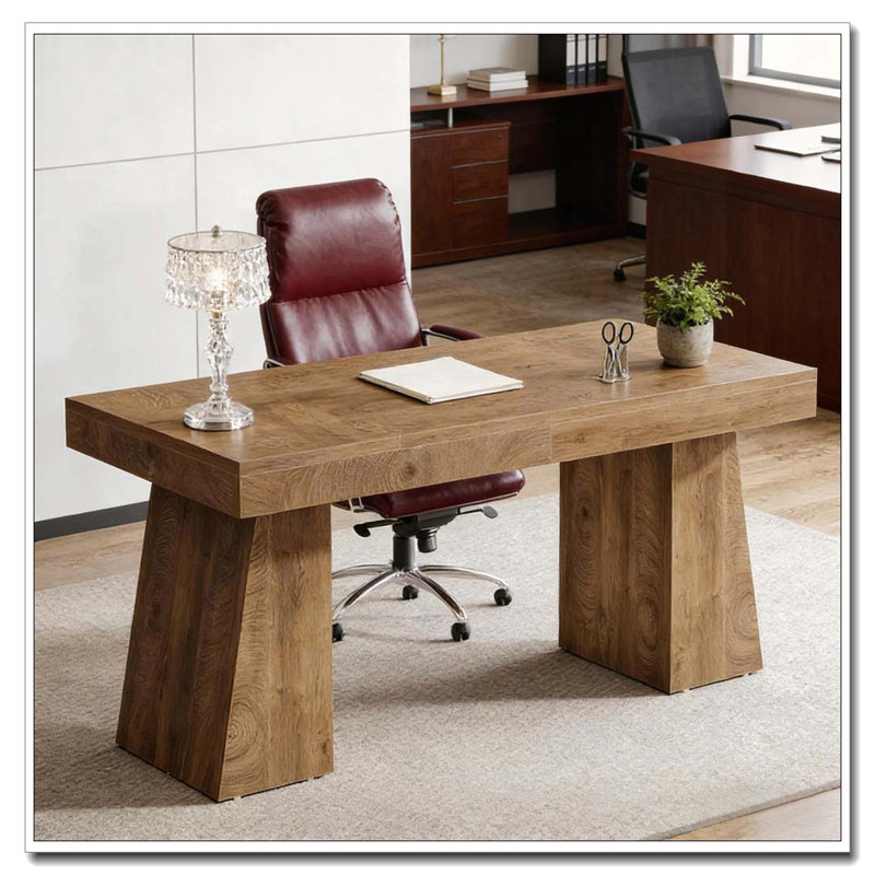 Bureau d'ordinateur, bureau de direction, Brun pâle