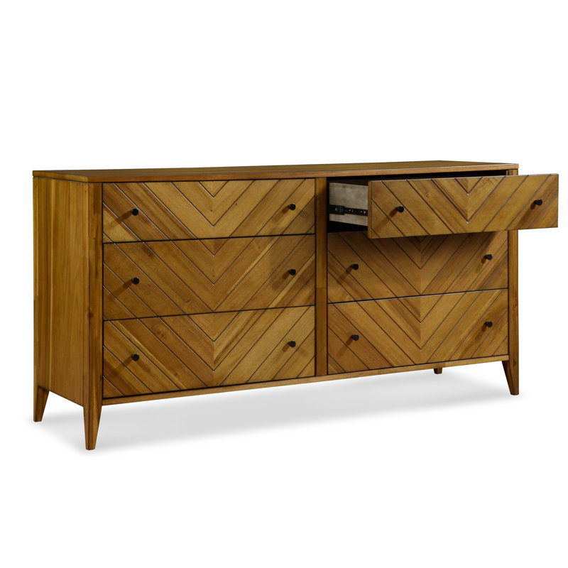 Commode double en bois massif à 6 tiroirs Northborough
