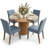 Danayla 4 - Person Dining Table Sets With 41.5'' Round Table & 4 Upholstered Linen Chairs-103707428