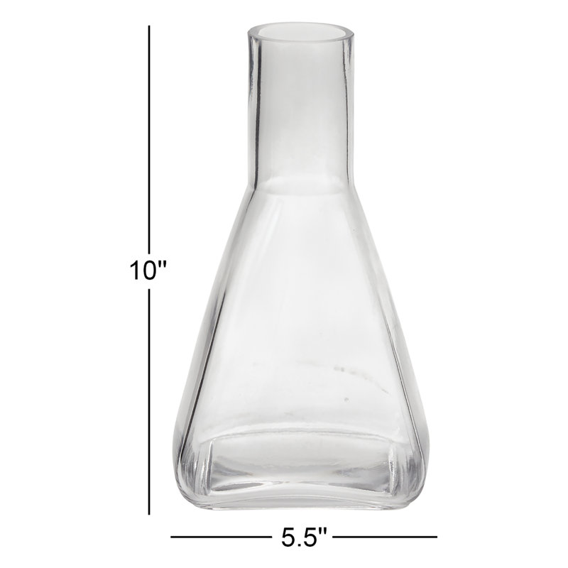Arabel Handmade Glass Table Vase, 10" H x 5.5" W x 5.5" D