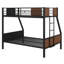 Stylish Modern Twin-Over-Full Steel Frame Bunk Bed