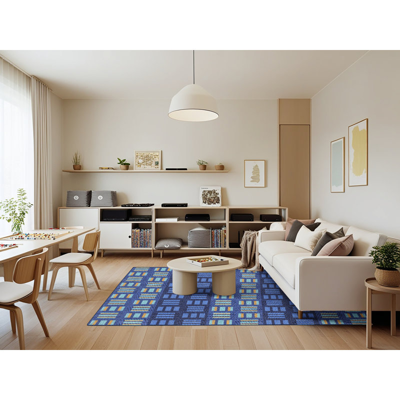 Geometric Indoor Rug, Rectangle 7' x 9'