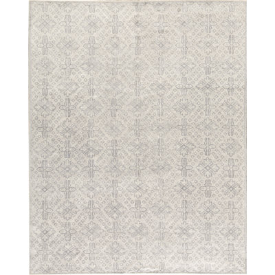 Geometric Area Rug in Silver