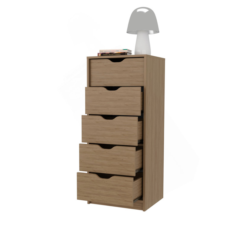 Olijato 5-Drawer Dresser For Nurseries And Bedrooms – Modern Space-Saving Storage, Natural Oak, Oak